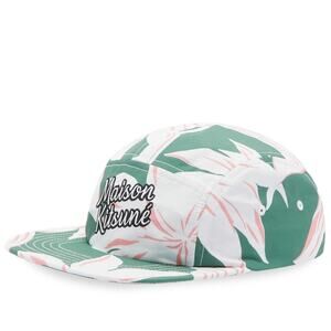 Maison Kitsuné Embroidered Flower 5 Panel Cap Green/White/Pink One Size NWT